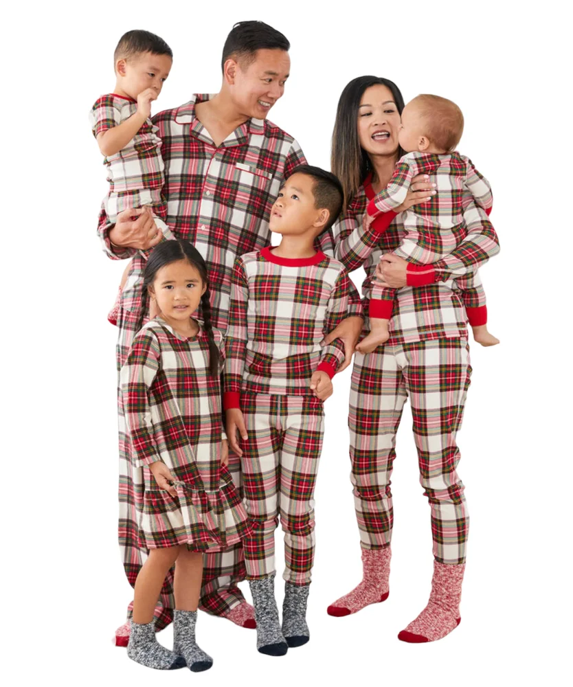 Hanna Andersson Organic Cotton Soft Plaid Matching Pajama Set Women Size XLarge